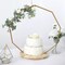 27" Gold Wood with Nonagon Geometric Metal Arch Cake Display Stand